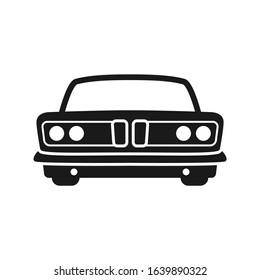 Retro car black isolated vector illustration. Old, vintage style automobile.