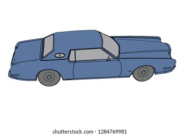 retro car blue vector