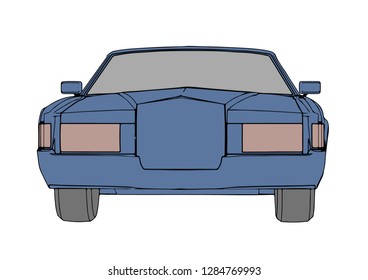 retro car blue vector