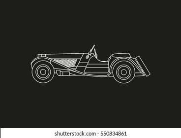 Retro Car Blueprint