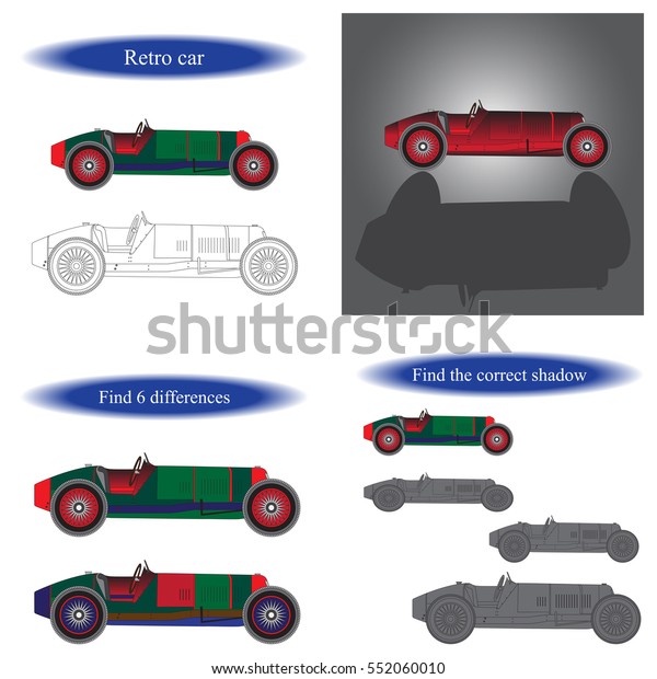 Retro car.  Coloring book  for children.\
Vector illustration