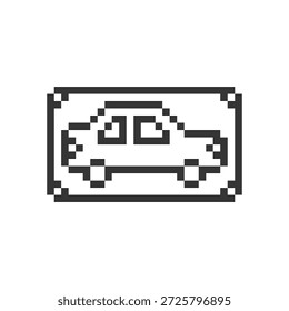 retro car cute pixel art