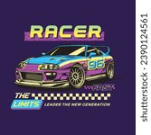 retro car design graphic t-shirt
