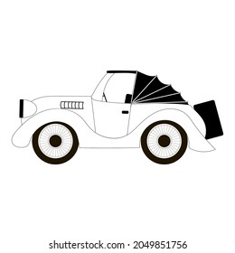Retro car drawing, vector illustration