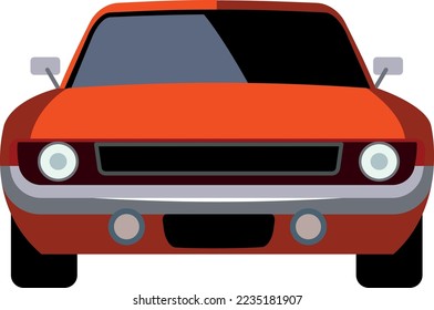 Vista frontal de un coche retro. Icono de la coupe de dibujos animados