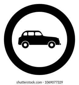 Retro car icon black color