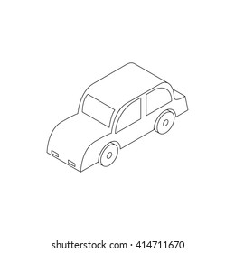 Retro car icon, isometric 3d style