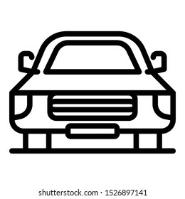 Retro car icon. Outline retro car vector icon for web design isolated on white background