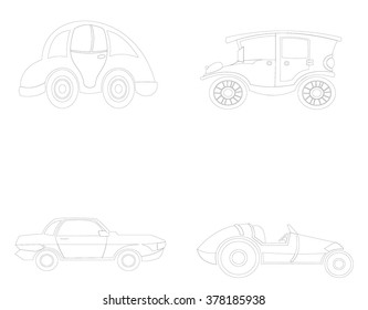 retro car icon set