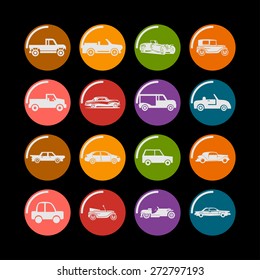 retro car icons