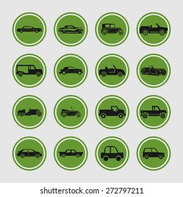 retro car icons