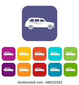 Retro car icons set