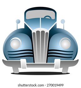 Retro car isolated on a white background