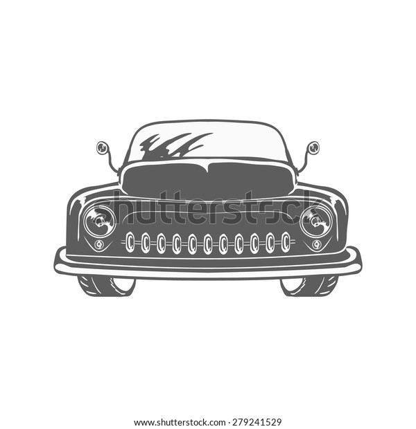 Retro car isolated\
vector illustration 