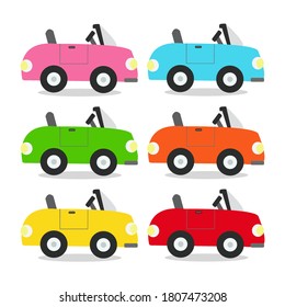 Coche Retro Para El Vector De Caricaturas Infantil