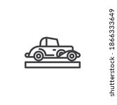 Retro car line icon. linear style sign for mobile concept and web design. Vintage Car outline vector icon. Symbol, logo illustration. Vector graphics