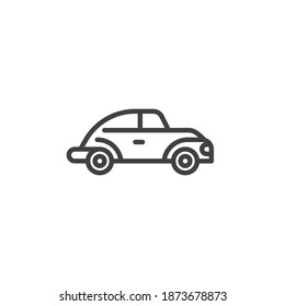 Retro car line icon. linear style sign for mobile concept and web design. Vintage Car outline vector icon. Symbol, logo illustration. Vector graphics