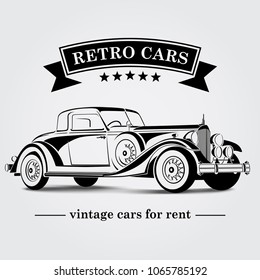 Retro Car Logo Abstract Lines. Vector illustration