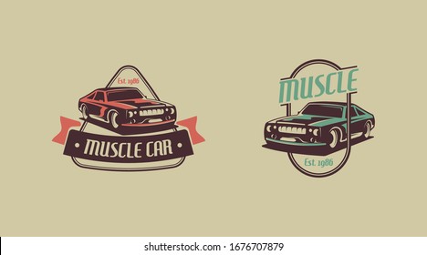 Retro car logo concept vector. Classic vehicle logo template