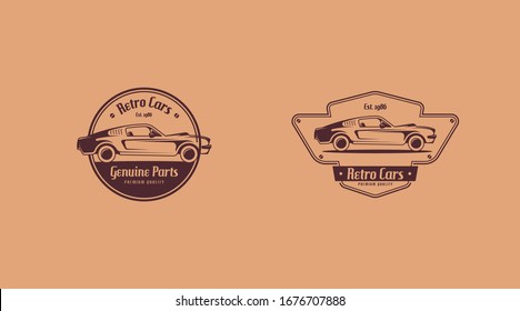 Retro car logo concept vector. Classic vehicle logo template