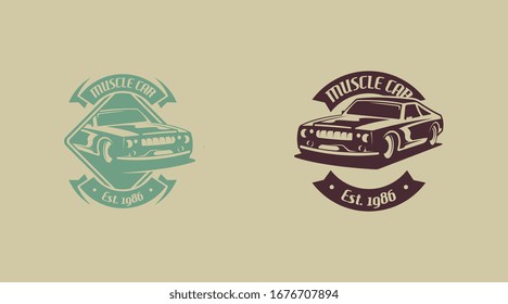 Retro car logo concept vector. Classic vehicle logo template