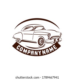 Retro car logo concept vector. Classic vehicle logo template.EPS 10