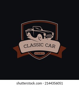 Retro Car Logo Design Concept Vector. Vintage Vehicle Logo Template
