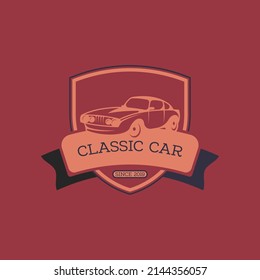 Retro Car Logo Design Concept Vector. Vintage Vehicle Logo Template