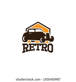 Retro Car Logo Design Vector