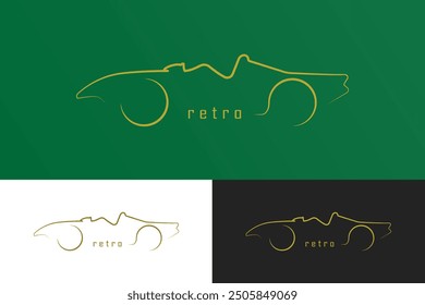 Retro car logo design vector