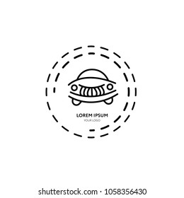 Retro car logo. Car line icon