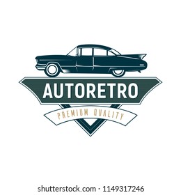 Retro Car Logo Template Design, vintage logo style.