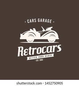 Retro car logo template vector. Vintage automobile logo concept