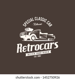 Retro car logo template vector. Vintage automobile logo concept