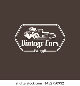 Retro car logo template vector. Vintage automobile logo concept