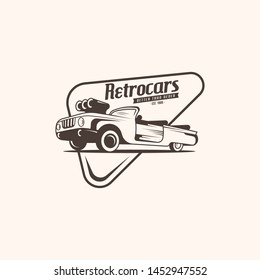 Retro car logo template vector. Vintage automobile logo concept