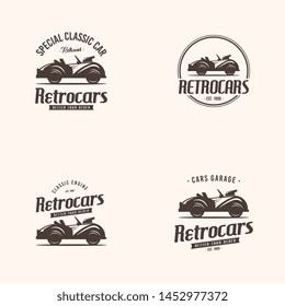 Retro car logo template vector. Vintage automobile logo concept