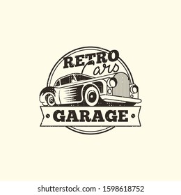Retro car logo template vector. Classic vehicle logo concept isolated in white background