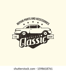 Vintage Muscle Car Garage Logo Retro Stock Vector (Royalty Free ...