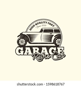 Retro car logo template vector. Classic vehicle logo concept isolated in white background