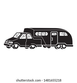 Retro car motorhome icon. Simple illustration of retro car motorhome vector icon for web design isolated on white background