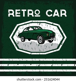 retro car old vintage grunge poster