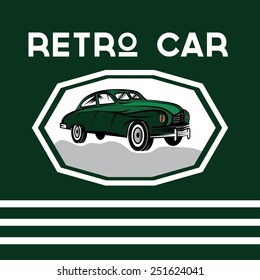 retro car old vintage poster