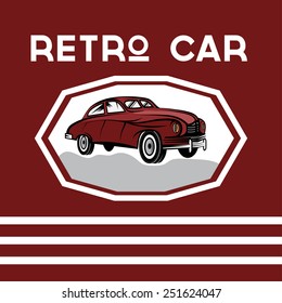 retro car old vintage poster