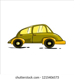 Retro car on a white background, vector illustration