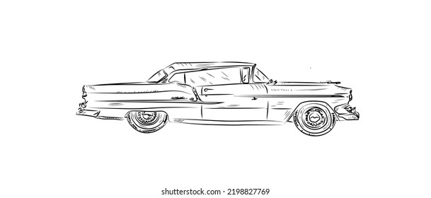 coche retro con fondo blanco