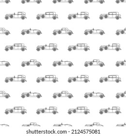 Retro Car Pattern Old Cadillac 1930 Vector