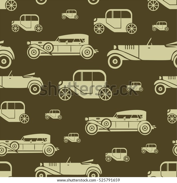 Retro car pattern vector vintage background from\
cars seamless