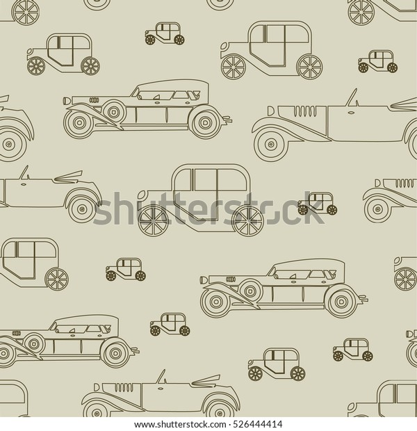 Retro car pattern vector vintage background from
cars seamless