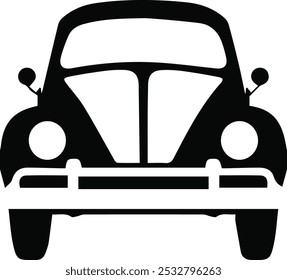 Retro car. Pictogram auto. Logo template. Children's toy. Vehicle silhouette. Automobile sign. Motor 